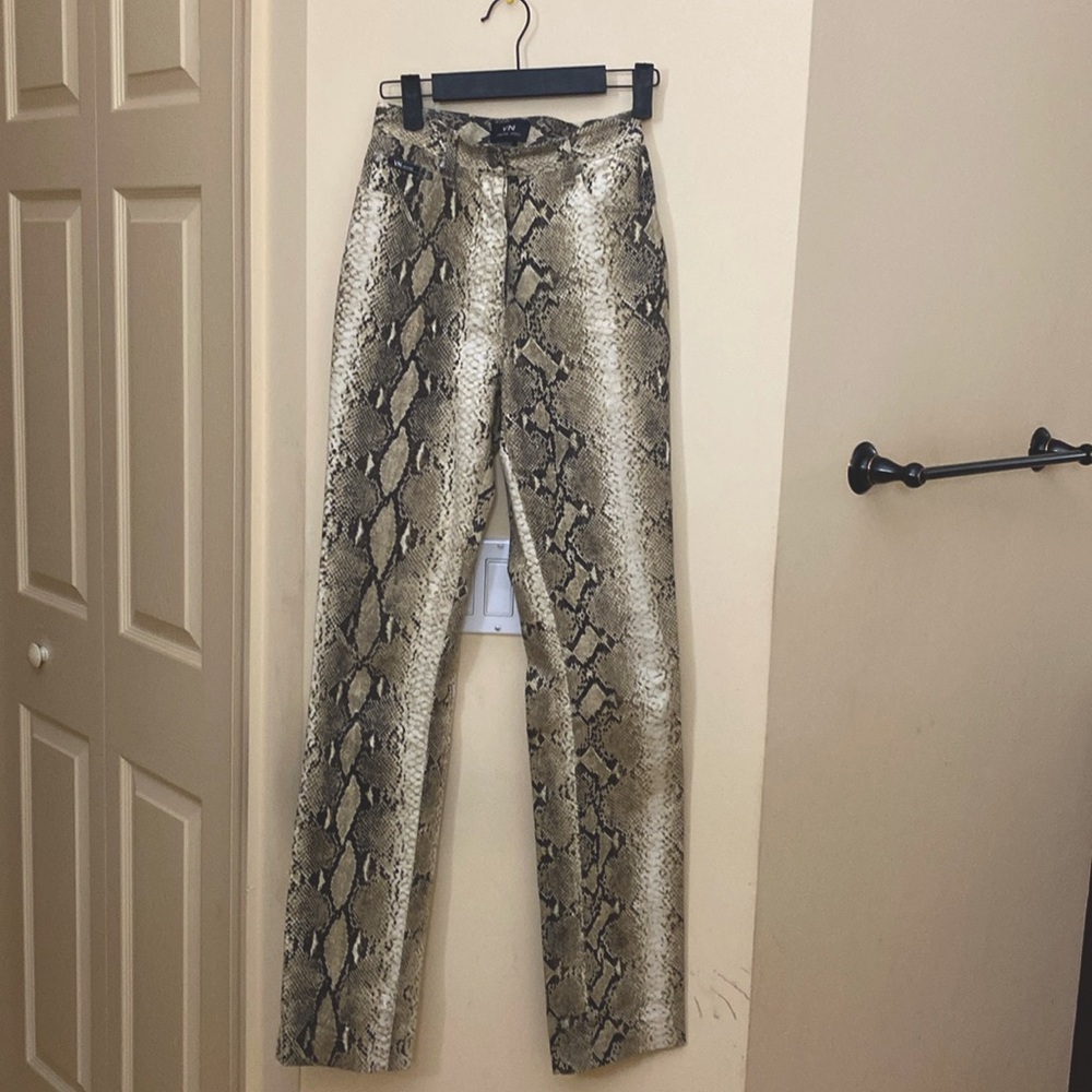 Snake print designer jeans